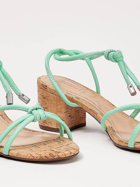 SCHUTZ Shoes - Schutz Mint Green Strappy Cork Block Heel Sandals